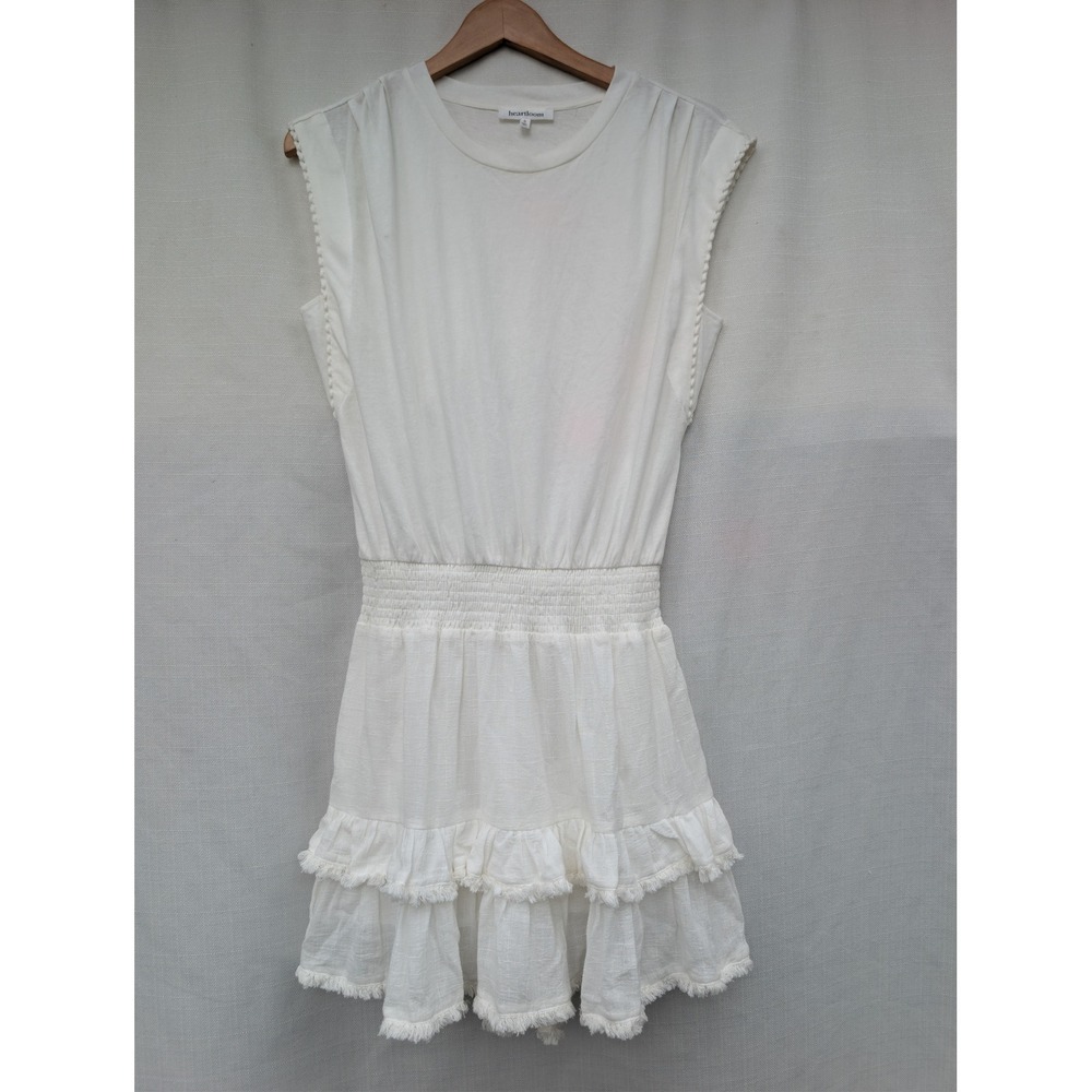 Heartloom Ruffle Mini Dress Womens S White Cotton Coastal Cowgirl Coquette